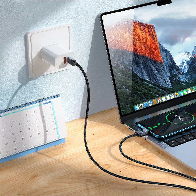 Câble de Données et de Charge USB-C - USB-C HOCO X118 Display, 60W, 1m, Noir