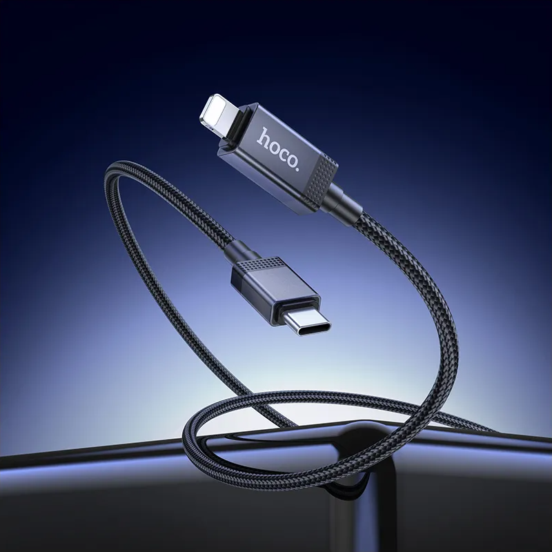 Câble de Données et de Charge USB-C - Lightning HOCO X118 Display, 27W, 1m, Noir