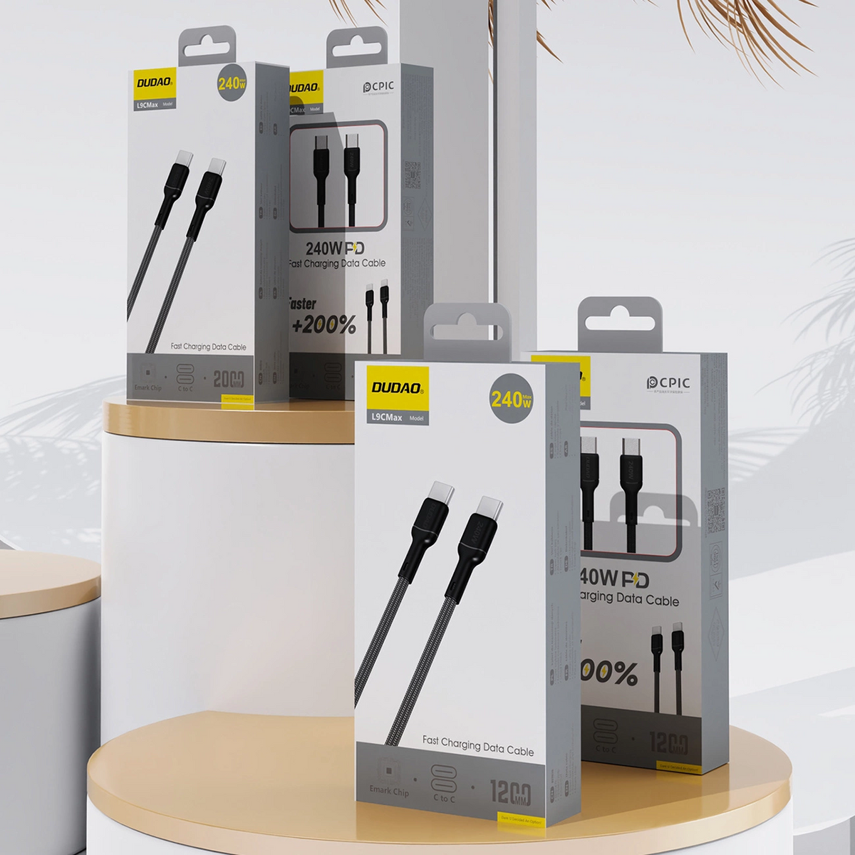 Câble de données et de charge USB-C - USB-C Dudao L9C Max, 240W, 1,2m, Noir
