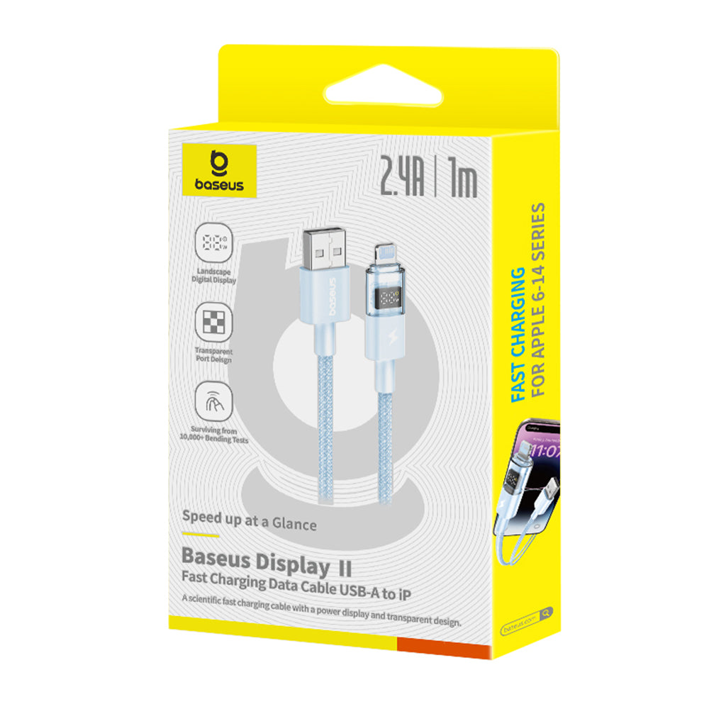 Câble de Données et de Charge USB-A - Lightning Baseus Display 2, 12W, 1m, Bleu P10382700311-00