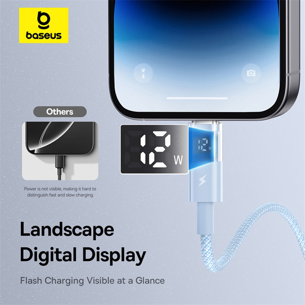 Câble de Données et de Charge USB-A - Lightning Baseus Display 2, 12W, 2m, Bleu P10382700311-01