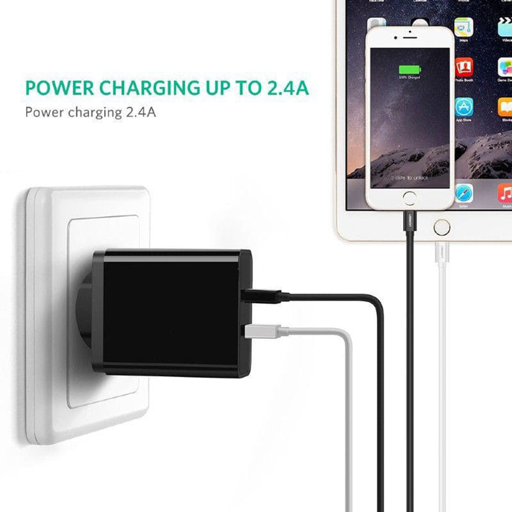 Câble de Données et de Charge USB-A - Lightning UGREEN 80823, 18W, 2m, Noir