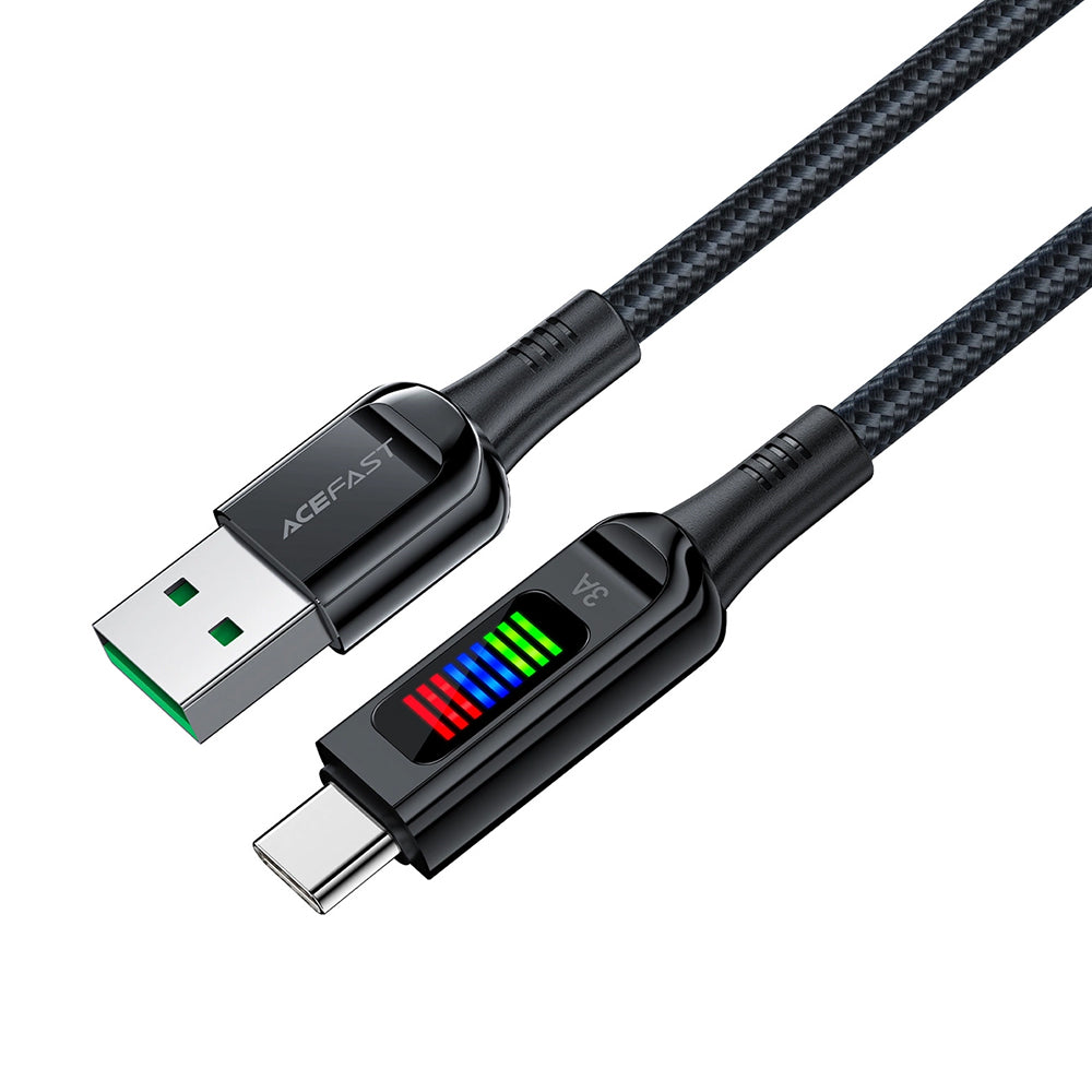 Câble de Données et de Charge USB-A - USB-C Acefast C7-04, 18W, 1.2m, Noir