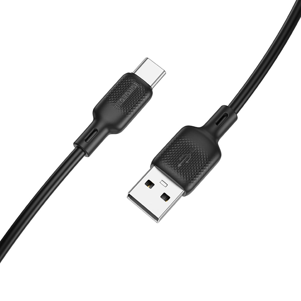 Câble de Données et de Charge USB-A - USB-C Borofone BX113 Lenny, 18W, 2m, Noir