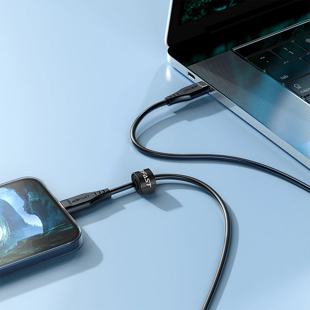 Câble de Données et de Charge USB-C - Lightning Acefast C3-01, 30W, 1.2m, Blanc