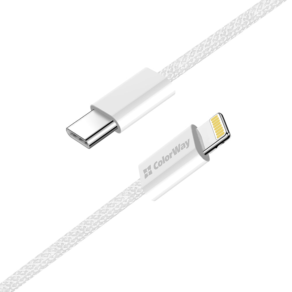 Câble de Données et de Charge USB-C - Lightning ColorWay CW-CBPDCL061, 27W, 1m, Gris