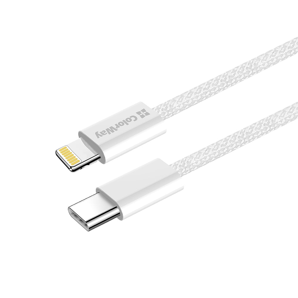 Câble de Données et de Charge USB-C - Lightning ColorWay CW-CBPDCL061, 27W, 1m, Gris