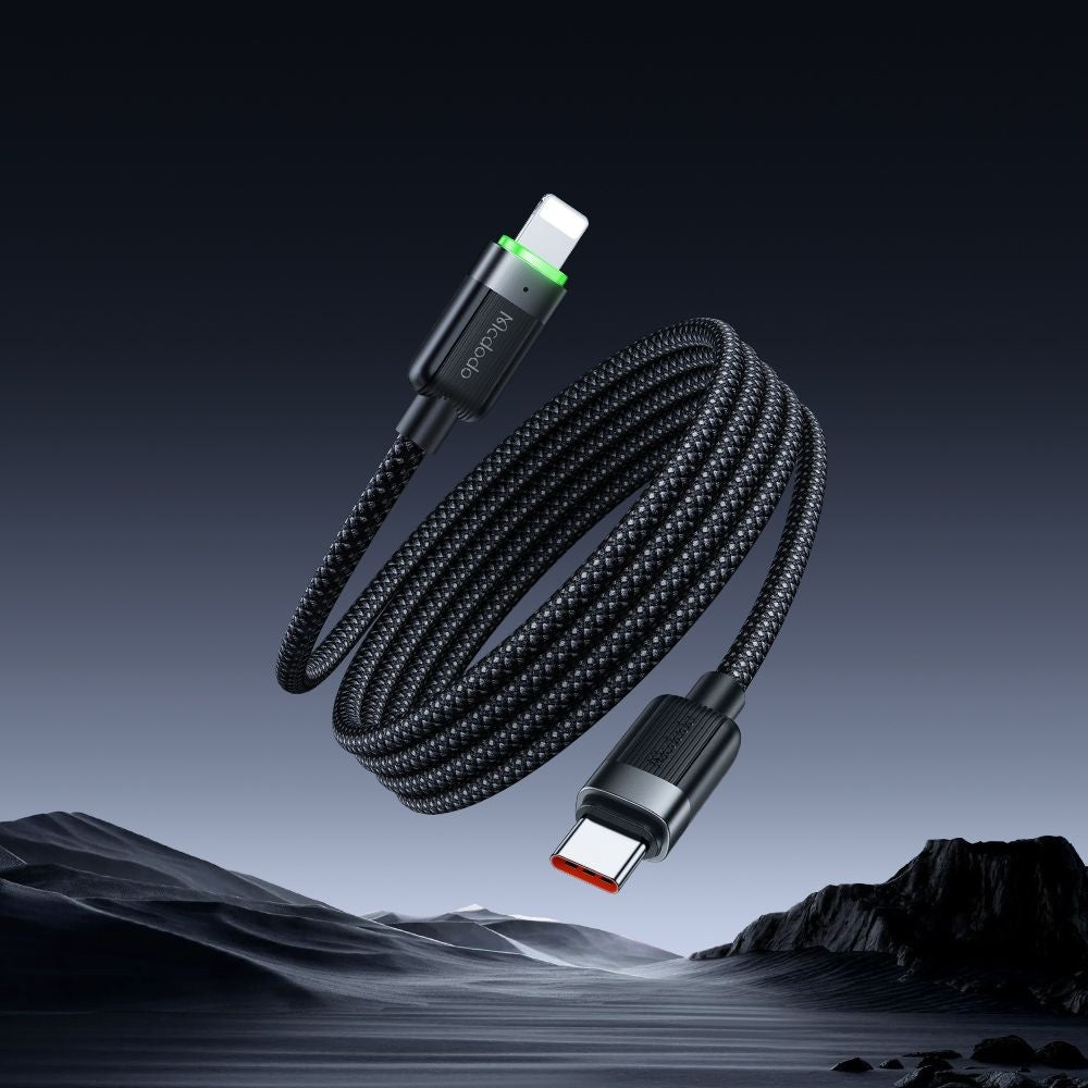 USB-C to Lightning McDodo CA-2010 Self Winding Data and Charging Cable, 36W, 1.2m, Black