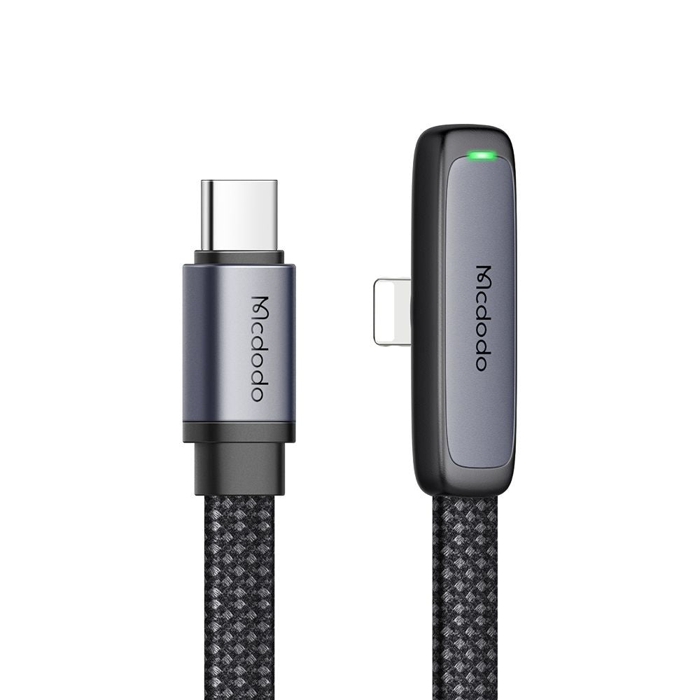 Câble de Données et de Charge USB-C - Lightning McDodo CA-3350 Angled, 36W, 1.2m, Noir