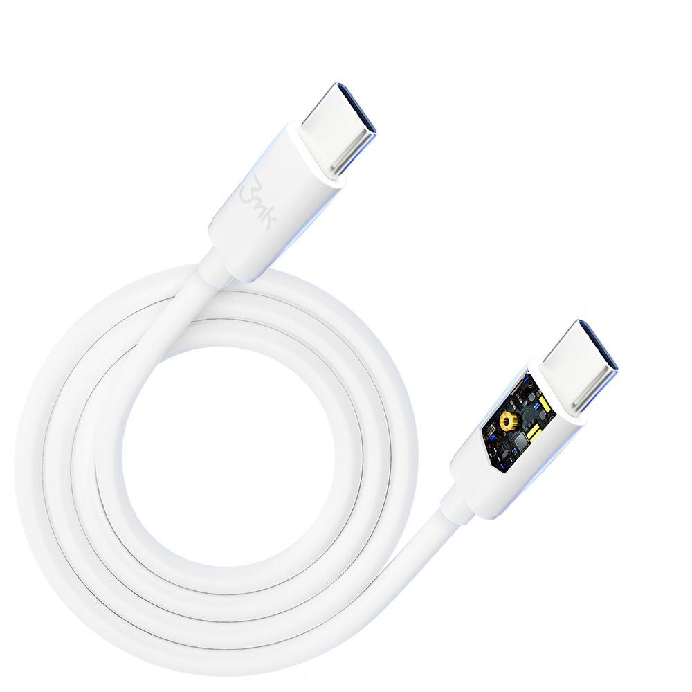 Câble de données et de charge USB-C - USB-C 3MK Hyper, 100W, 2m, Blanc