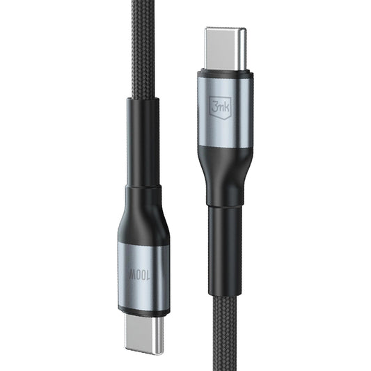 Câble de Données et de Charge USB-C - USB-C 3MK Hyper N, 100W, 2m, Noir