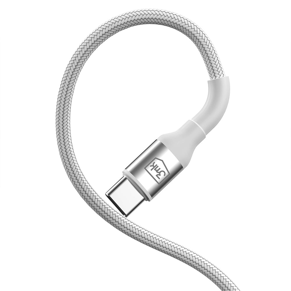 Câble de Données et de Charge USB-C - USB-C 3MK Hyper N, 60W, 1m, Blanc