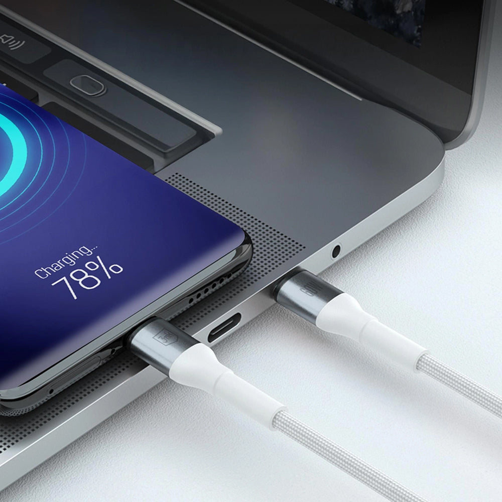 Câble de Données et de Charge USB-C - USB-C 3MK Hyper N, 60W, 1m, Blanc