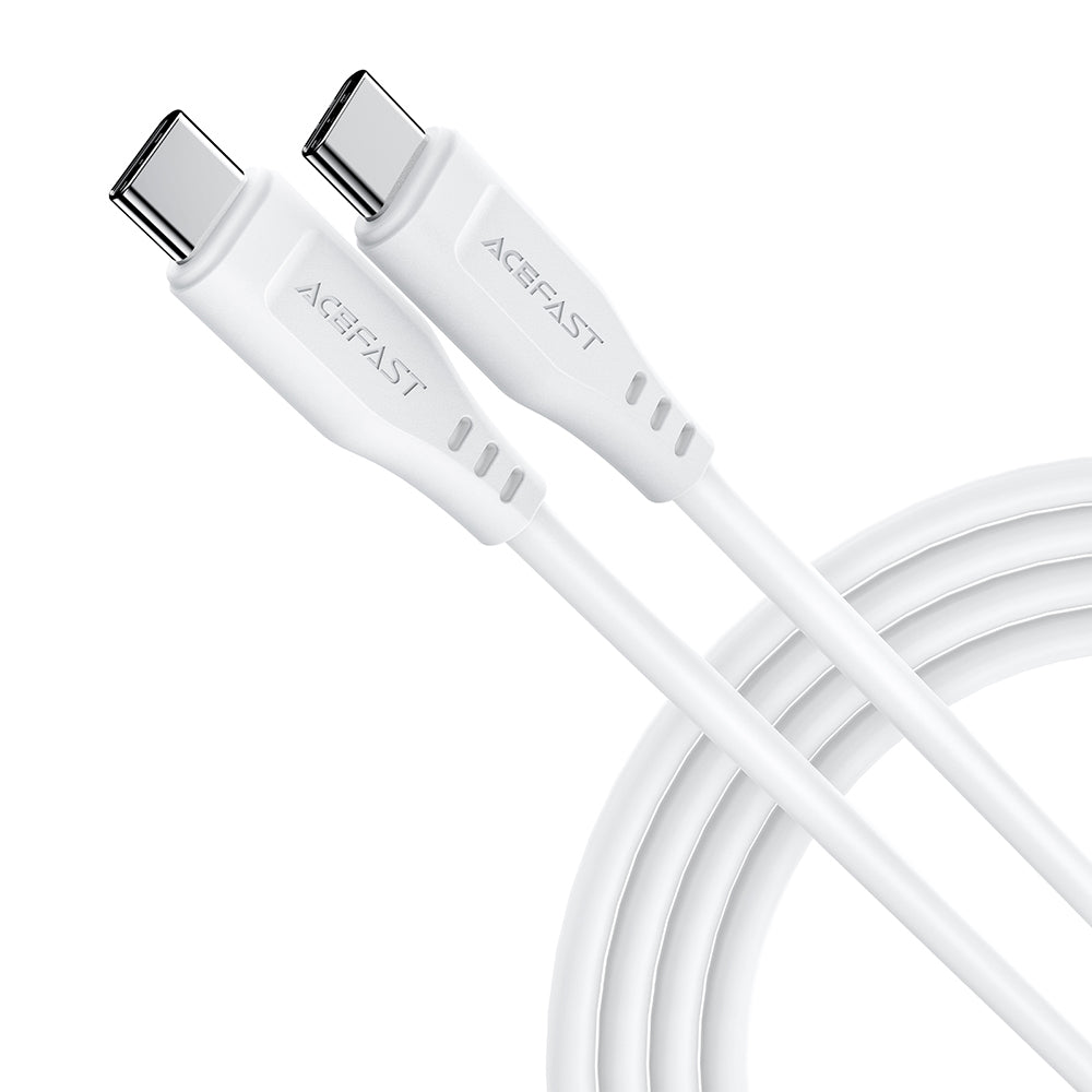 Câble de Données et de Charge USB-C - USB-C Acefast C3-03, 60W, 1.2m, Blanc