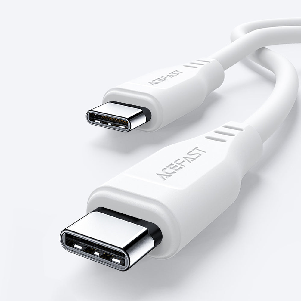 Câble de Données et de Charge USB-C - USB-C Acefast C3-03, 60W, 1.2m, Blanc