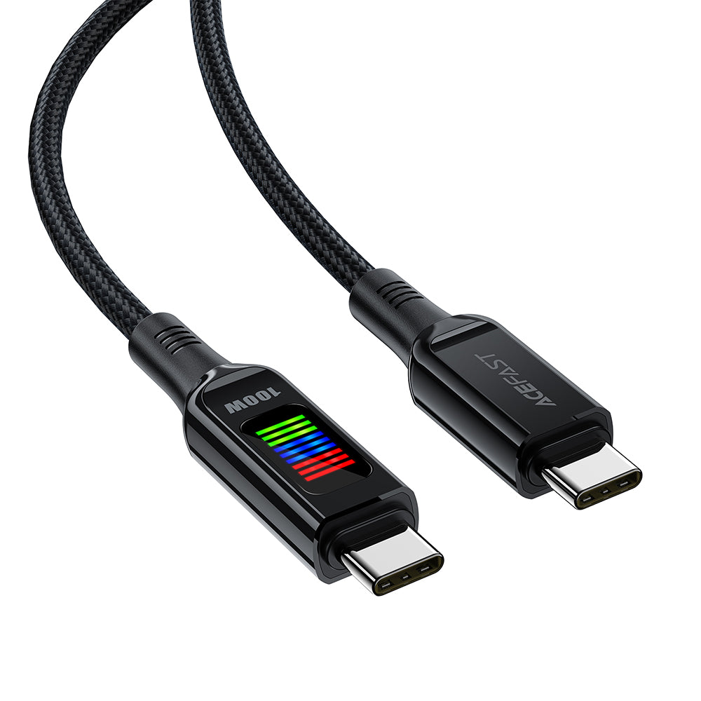 Câble de Données et de Charge USB-C - USB-C Acefast C7-03, 100W, 1.2m, Noir