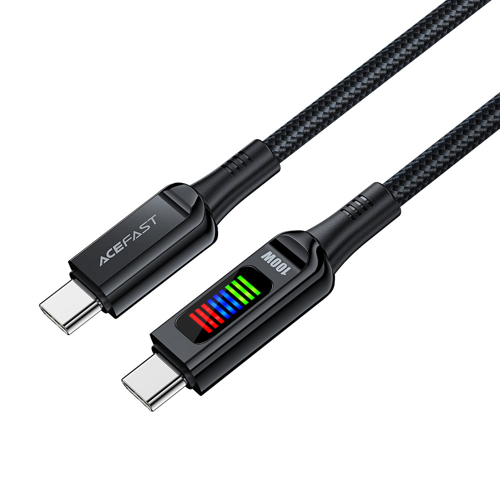 Câble de Données et de Charge USB-C - USB-C Acefast C7-03, 100W, 1.2m, Noir