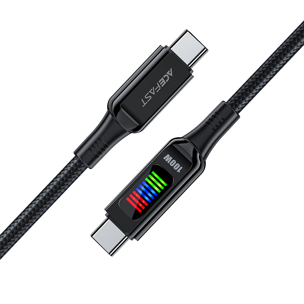 Câble de Données et de Charge USB-C - USB-C Acefast C7-03, 100W, 1.2m, Noir