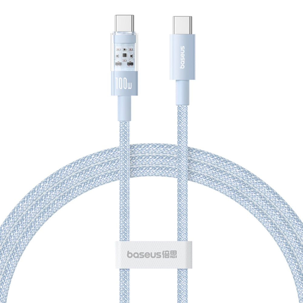 Câble de Données et de Charge USB-C - USB-C Baseus Gem, 100W, 1m, Bleu P10373000311-00