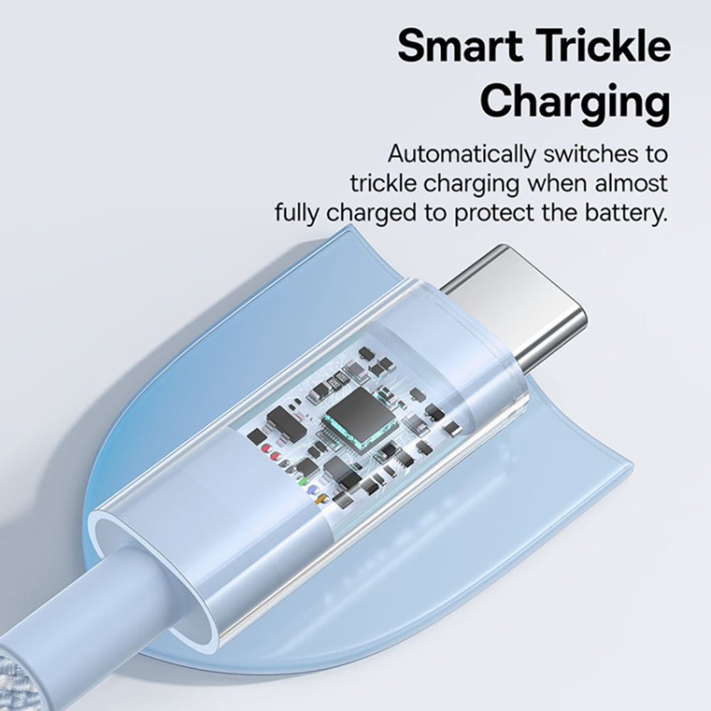 Câble de Données et de Charge USB-C - USB-C Baseus Gem, 100W, 1m, Bleu P10373000311-00