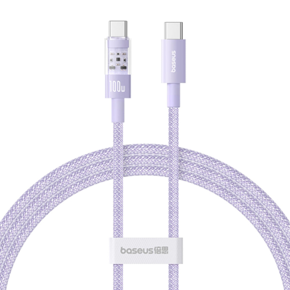 Câble de Données et de Charge USB-C - USB-C Baseus Gem, 100W, 1m, Violet P10373000511-00
