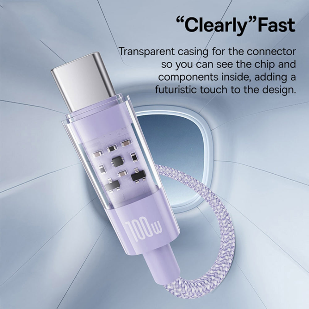 Câble de Données et de Charge USB-C - USB-C Baseus Gem, 100W, 1m, Violet P10373000511-00