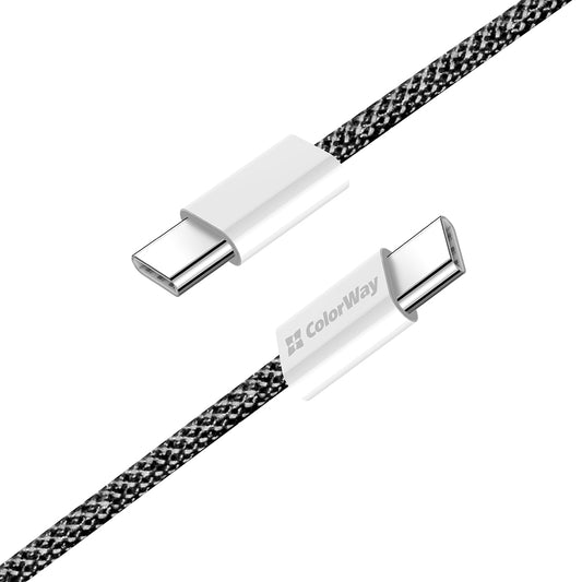 Câble de Données et de Charge USB-C - USB-C ColorWay CW-CBPDCC061, 60W, 1m, Noir