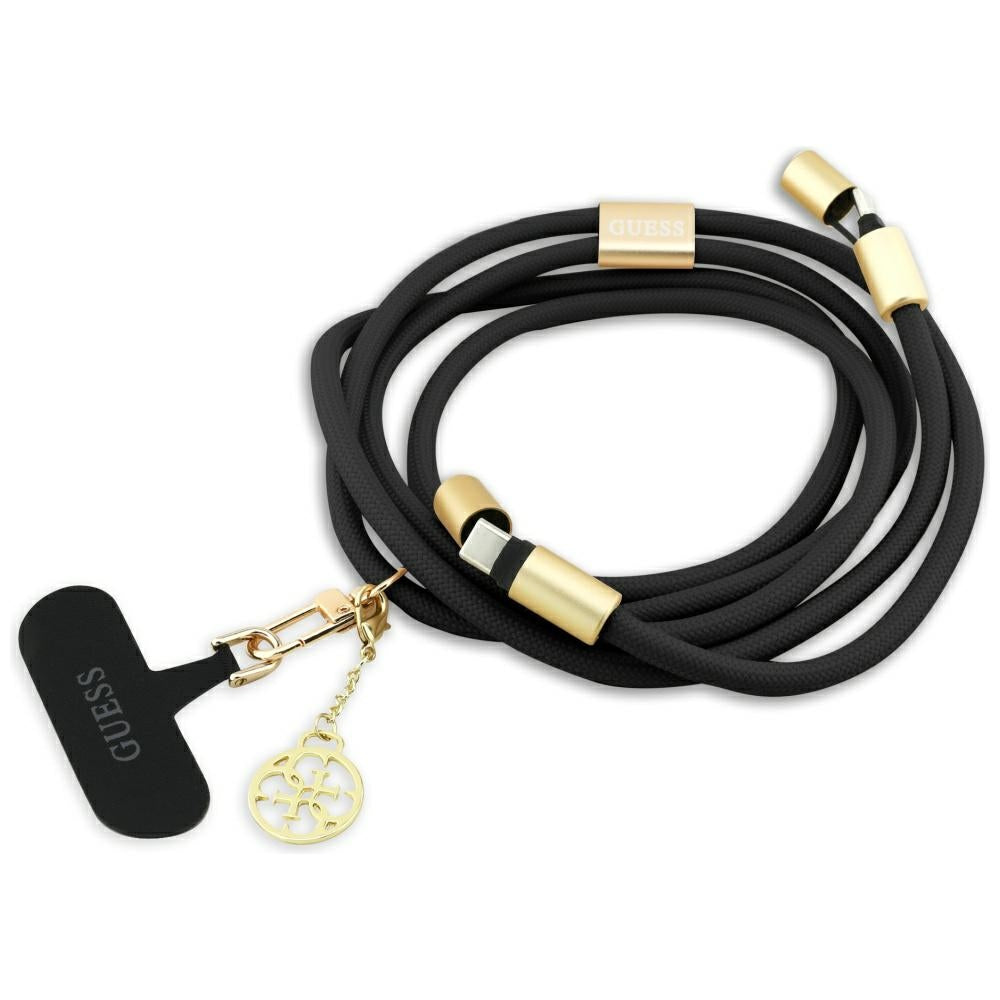 Câble de Données et de Charge USB-C - USB-C Guess CBDY 4G Charm, 100W, 1.5m, Noir