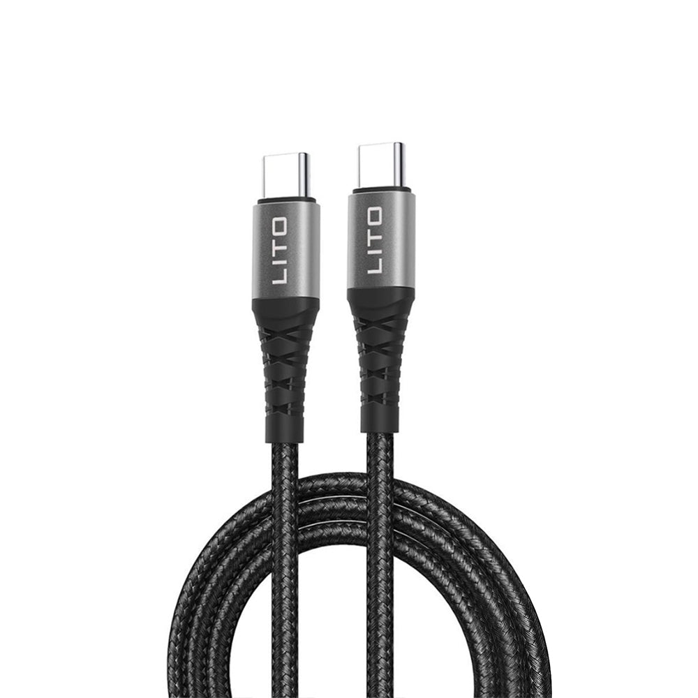 Câble de Données et de Charge USB-C - USB-C Lito LD22CC, 60W, 2m, Noir