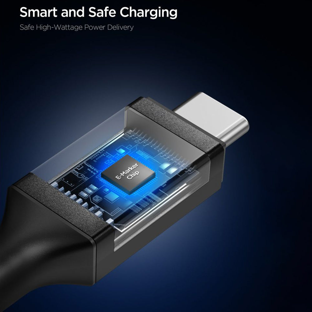 USB-C Data and Charging Cable - USB-C Spigen EB10020CC, 100W, 2m, Black ACA09460