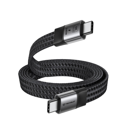 Câble de données et de charge USB-C - USB-C Techsuit ElysiumSync Pro CX1, 240W, 1m, Gris
