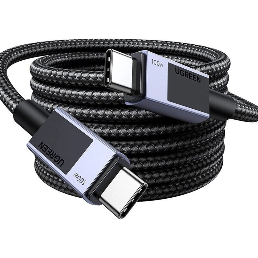 Câble de Données et de Charge USB-C - USB-C UGREEN L512, 100W, 1m, Gris