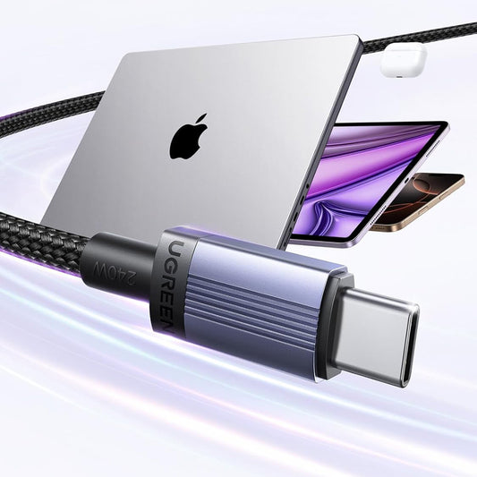 Câble de Données et de Charge USB-C - USB-C UGREEN L532, 240W, 1m, Gris