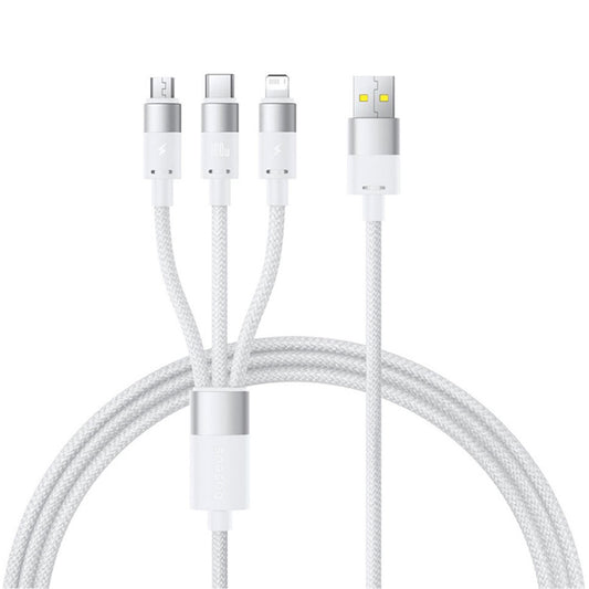 Câble de Chargement USB-A - Lightning / microUSB / USB-C Baseus StarSpeed, 100W, 1.5m, Blanc P10319900211-00