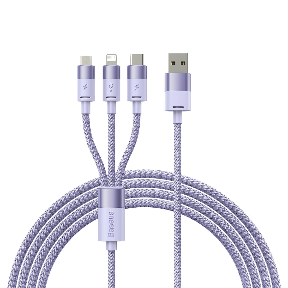 Câble de Chargement USB-A - Lightning / microUSB / USB-C Baseus StarSpeed 3en1, 20W, 1.2m, Mauve CAXS000005