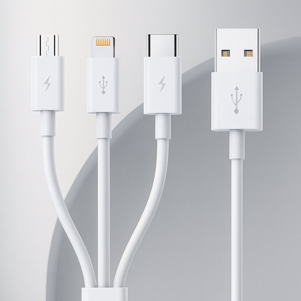 Câble de Chargement USB-A - Lightning / microUSB / USB-C Baseus 3en1, 100W, 1.5m, Blanc P10377705213-00
