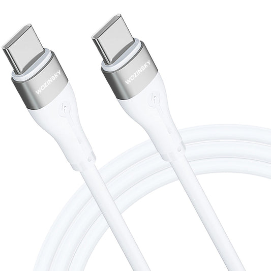 Câble de charge USB-C - USB-C WZK WSTCC2, 65W, 2m, blanc