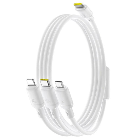 Câble de Chargement USB-C - Lightning / microUSB / USB-C Baseus Silky 3in1, 100W, 1.5m, Blanc P10377706213-00