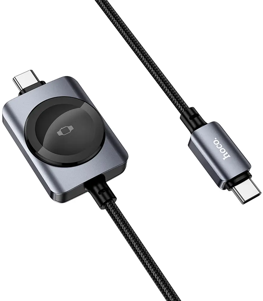 Câble de charge USB-C - USB-C HOCO CW66 2en1, 100W, 1,2m, Noir
