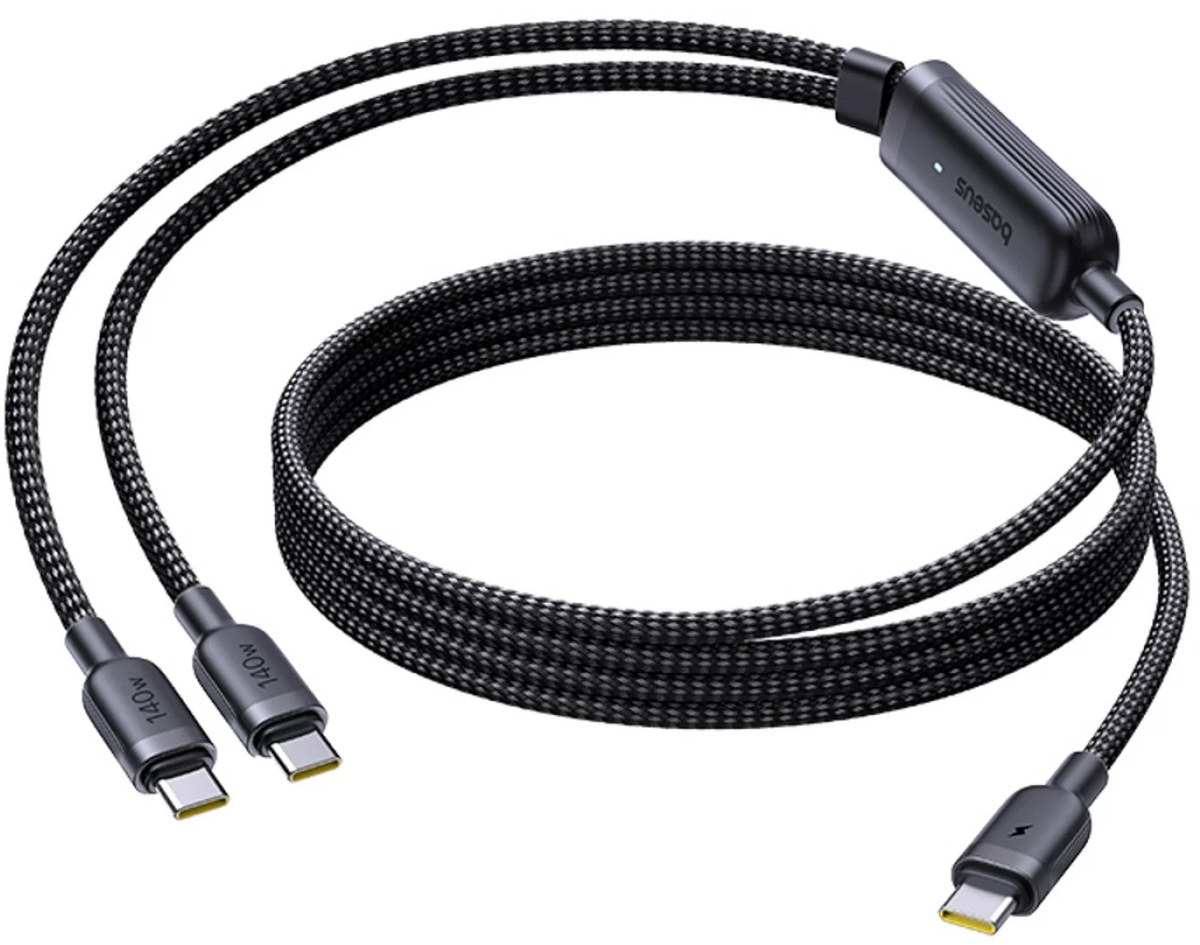 Câble de charge USB-C - 2 x USB-C Baseus Flash 4 2en1, 140W, 1,5m, Noir E0426X00