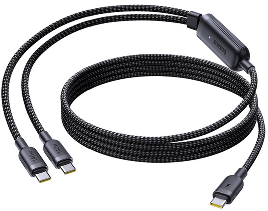 Câble de charge USB-C - 2 x USB-C Baseus Flash 4 2en1, 140W, 1,5m, Noir E0426X00