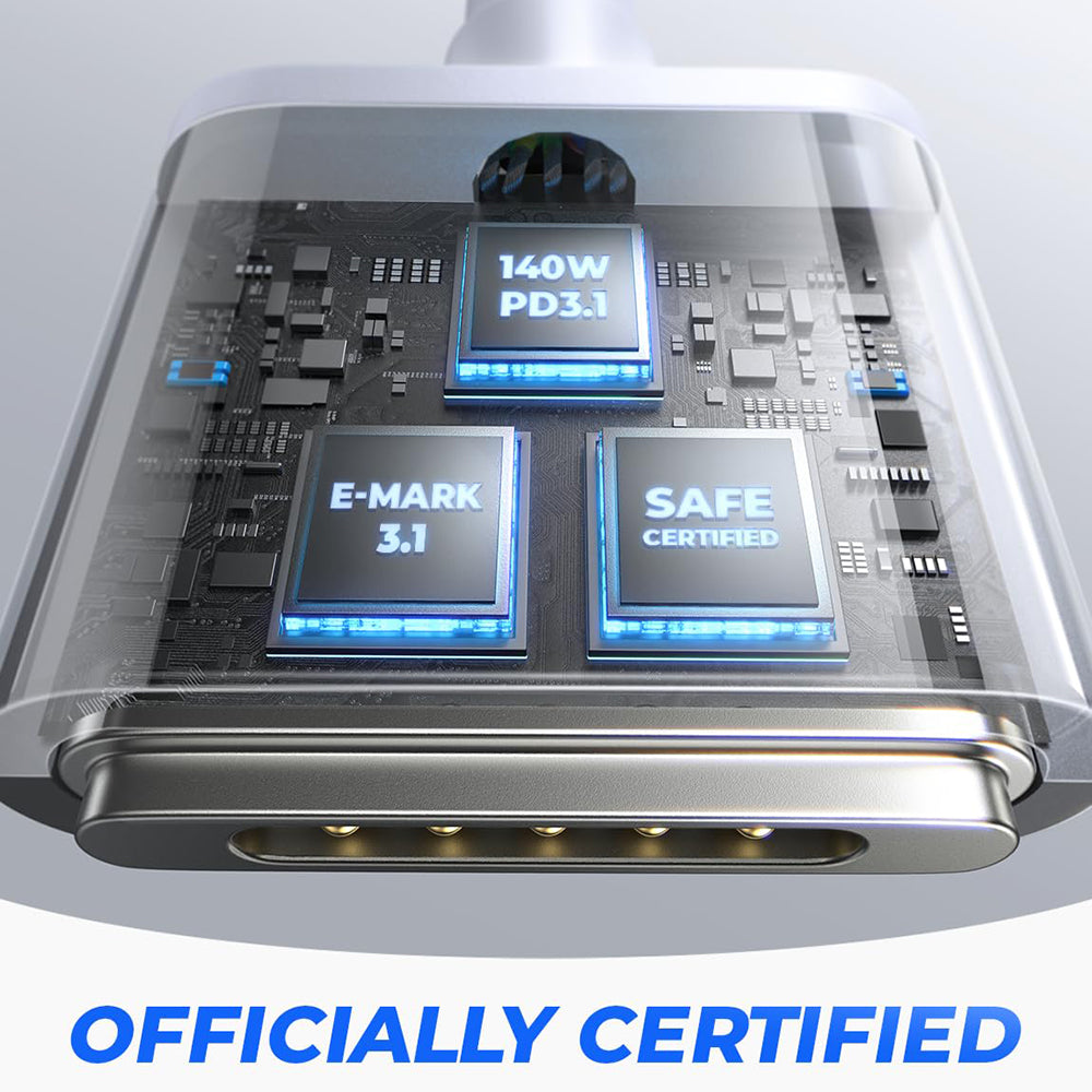 Câble de Chargement USB-C - MagSafe 3 Lisen, 140W, 2m, Argenté YL0123070001