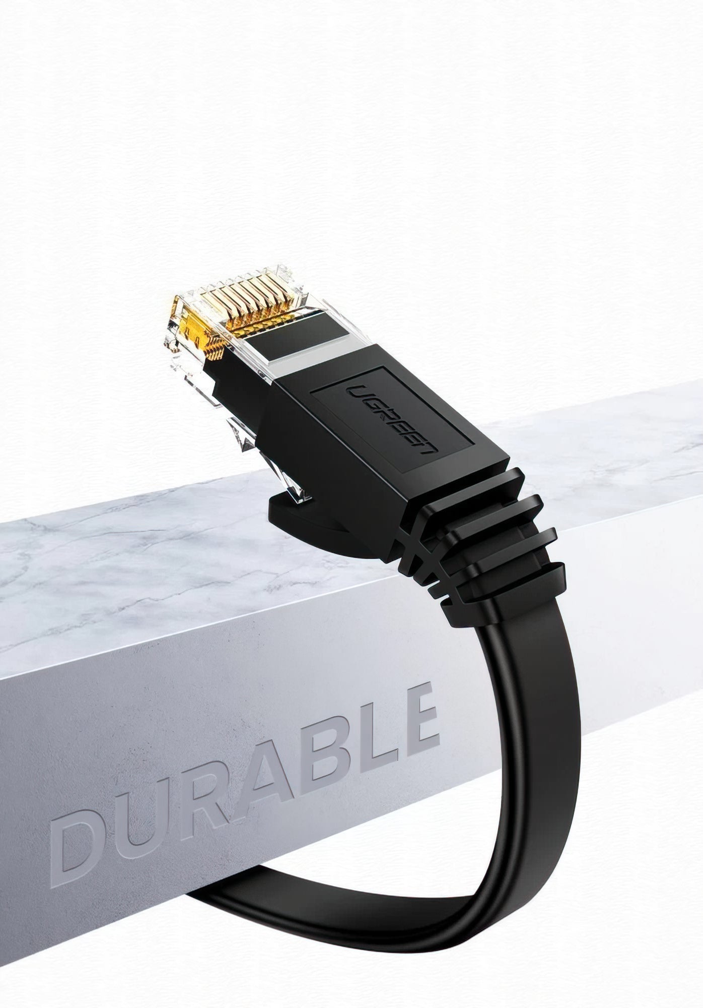 Câble Réseau UGREEN NW102 Flat, UTP, Cat6, 3m, Noir