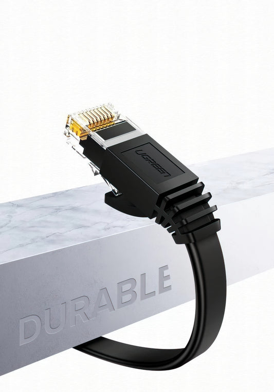 Câble Réseau UGREEN NW102 Flat, UTP, Cat6, 3m, Noir