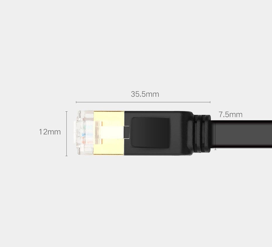 Câble réseau UGREEN NW106 plat, UTP, Cat7, 3m, noir