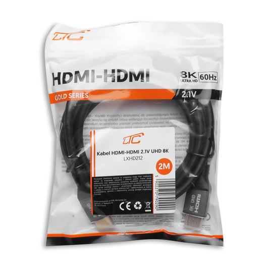 Câble Vidéo LTC Gold, HDMI - HDMI, 8K, 2m, Noir