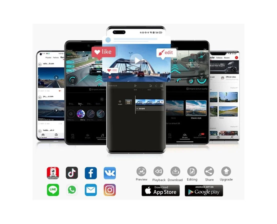 Caméra Auto Avant Arrière DDPAI mola N3 Pro, 1600P, Wi-Fi