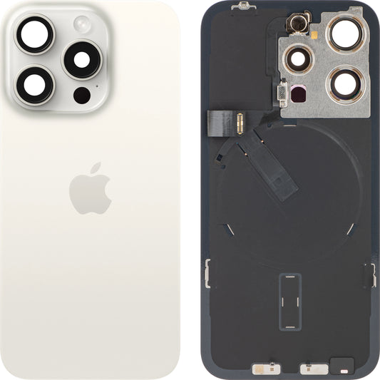 Apple iPhone 15 Pro Battery Cover, Blanc (White Titanium), Swap