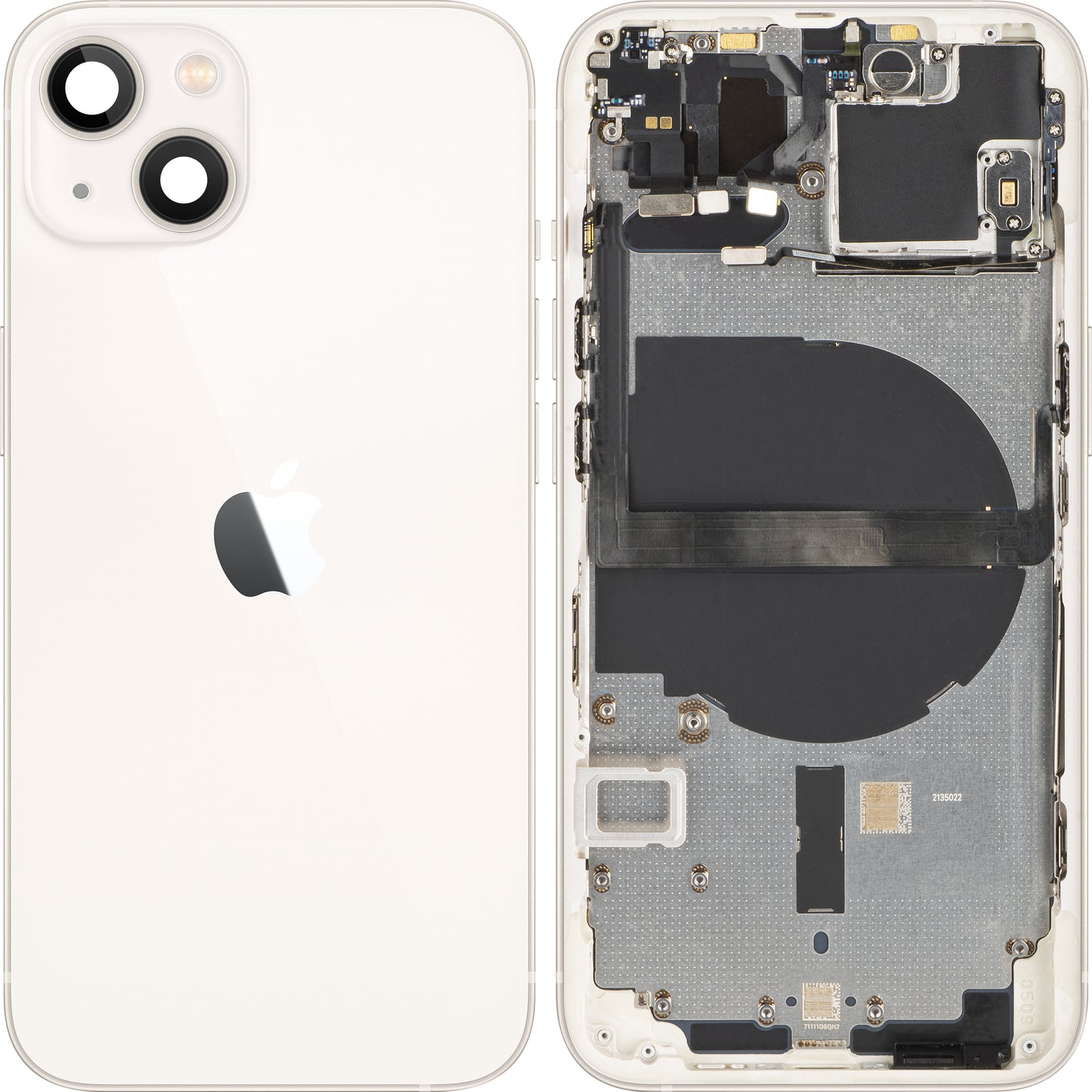 Apple iPhone 13 mini Battery Cover, avec demi-case, blanc (Starlight), Swap