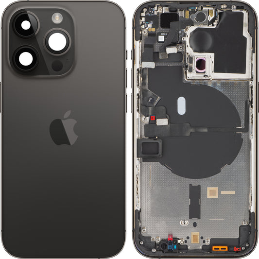 Apple iPhone 14 Pro Battery Cover, With Middle Case, Black (Space Black), Swap